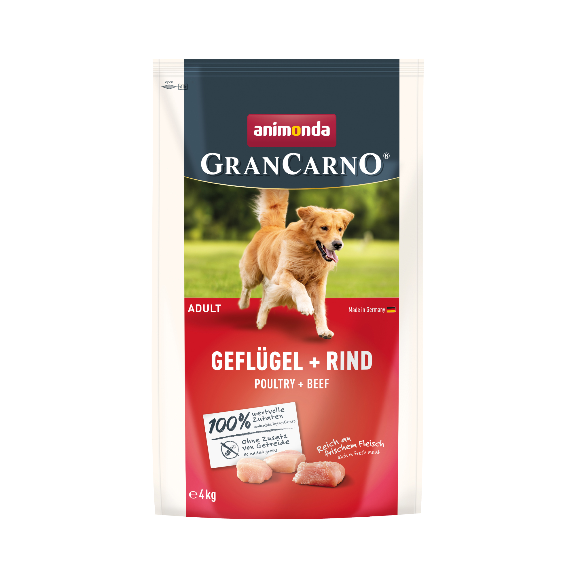 グランカルノ ドライ 鳥・牛 成犬用 4kg (82993)